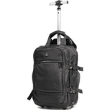 Aerolite Ryanair Sac à dos à roulettes 40 x 20 x 25 cm avec 2 roues recyclées et respectueuses de l'environnement avec poignée extensible, Noir