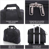 AEROLITE 40x30x15 Nouveau et Amélioré 2023 British Airways, EasyJet, Virgin Atlantic, KLM Holdall, Bagage Cabine Sous Siège Sac De Vol, Noir