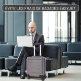 Aerolite 45x36x20cm easyJet Maximale Koffer ABS Leichter Hartschale Kabinentrolley Untersitz Trolley Bordkoffer Handgepäck 45x36x20 mit 4 Rollen und TSA-Geprüftes Schloss (Kohlegrau)