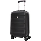 Aerolite ABS Bagage Cabine Bagage à Main Valise Rigide Légere à Serrure à Combinaison TSA Intégrée, pour Ryanair, easyJet, Air France et Plus, Noir