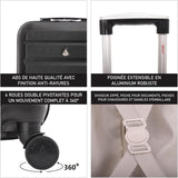Aerolite ABS Bagage Cabine Bagage à Main Valise Rigide Légere à Serrure à Combinaison TSA Intégrée, pour Ryanair, easyJet, Air France et Plus, Noir