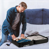 Aerolite ABS Bagage Cabine Bagage à Main Valise Rigide Légere à Serrure à Combinaison TSA Intégrée, pour Ryanair, easyJet, Air France et Plus, Noir