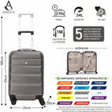 Aerolite Valise Cabine 55x35x20cm ABS Bagage Cabine Bagage à Main Valise 34L Rigide Légere à 4 roulettes, pour Ryanair, Easyjet, Air France, Lufthansa, Jet2 et Plus, 55cm, Garantie De 5 Ans