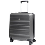 Aerolite 56x45x25 ABS Valise Cabine Easyjet British Airways Jet2 Taille Maximale 46L Bagage Cabine Bagage à Main Valise Rigide Légere à 4 Roulettes, Garantie De 5 Ans (Charbon)