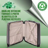 Aerolite 56x45x25 ABS Valise Cabine Easyjet British Airways Jet2 Taille Maximale 46L Bagage Cabine Bagage à Main Valise Rigide Légere à 4 Roulettes, Garantie De 5 Ans (Charbon)