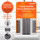 Aerolite 56x45x25 ABS Valise Cabine Easyjet British Airways Jet2 Taille Maximale 46L Bagage Cabine Bagage à Main Valise Rigide Légere à 4 Roulettes, Garantie De 5 Ans (Charbon)