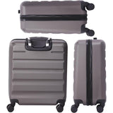 Aerolite 56x45x25 ABS Valise Cabine Easyjet British Airways Jet2 Taille Maximale 46L Bagage Cabine Bagage à Main Valise Rigide Légere à 4 Roulettes, Garantie De 5 Ans (Charbon)