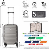 Aerolite 55 x 35 x 25 cm Valise à Bagages à Main Dur à 4 Roues, Taille maximale pour ITA Airways Alitalia Air Europa Air France KLM et Transavia
