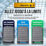 Aerolite 55 x 35 x 25 cm Valise à Bagages à Main Dur à 4 Roues, Taille maximale pour ITA Airways Alitalia Air Europa Air France KLM et Transavia