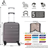 Aerolite 55x40x20 Ryanair Taille Maximale 40L ABS Cabine Bagage à Main Valise Rigide Légere à 4 roulettes, pour Easyjet, Lufthansa et Plus