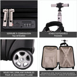 Aerolite Valise Cabine 40x20x25cm pour Ryanair - Bagage à Main de Voyage à Coque Rigide ABS 18L - Bagage Cabine Avion léger 40x20x25 avec 2 Roues et Serrure TSA - Noir