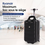 Aerolite Valise Cabine 40x20x25cm pour Ryanair - Bagage à Main de Voyage à Coque Rigide ABS 18L - Bagage Cabine Avion léger 40x20x25 avec 2 Roues et Serrure TSA - Noir