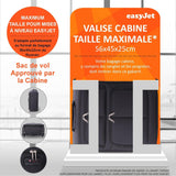 Aerolite 56x45x25 Cabine Bagage Easyjet Taille Maximale 60L Bagage à Main Valise Souple Légere à 2 roulettes, pour Jet2, British Airways, 56cm, Garantie De 10 Ans, Noir