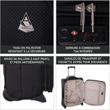 Aerolite Extensible 55x40x20 à 55x40x23 Ryanair Priorité Taille maximale Eco Bagage à Main Valise Bagage Cabine 55x40x20 55x40x23 2 Roues avec Serrure TSA (Noir)