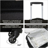 Aerolite Ultra Léger Carry On Main Cabine Bagages Spinner Valise Voyage Chariot Avec 4 Roues, Noir / Gris
