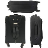 Aerolite Ultra Léger Carry On Main Cabine Bagages Spinner Valise Voyage Chariot Avec 4 Roues, Noir / Gris