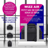 Aerolite 40x30x20 Wizz Air Taille maximale des Sacs de Cabine avec 5 Ans de Garantie Pliable Carry on Premium Bag Holdall Petit Bagage de Cabine léger sous Le siège Flight Travel Duffel Bag