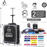 Aerolite MiniMAX 20L Wizz Air 40x30x20 Taille maximale Bagage à Main en Cabine sous Le siège Chariot à Dos Sac à Main en Cabine Sac à Main 2 Roues (Noir)