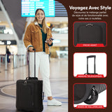 5 Cities British Airways Jet2 & easyJet Plus/Flexi Sac à roulettes 56 x 45 x 25 cm Taille maximale approuvée cabine Bagage à main 56 cm 60 L Noir, Noir., valise