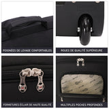 5 Cities British Airways Jet2 & easyJet Plus/Flexi Sac à roulettes 56 x 45 x 25 cm Taille maximale approuvée cabine Bagage à main 56 cm 60 L Noir, Noir., valise