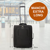 5 Cities British Airways Jet2 & easyJet Plus/Flexi Sac à roulettes 56 x 45 x 25 cm Taille maximale approuvée cabine Bagage à main 56 cm 60 L Noir, Noir., valise