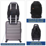Aerolite Ryanair Sac à dos à roulettes 40 x 20 x 25 cm avec 2 roues recyclées et respectueuses de l'environnement avec poignée extensible, Noir