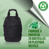 Aerolite Ryanair Sac à dos à roulettes 40 x 20 x 25 cm avec 2 roues recyclées et respectueuses de l'environnement avec poignée extensible, Noir