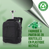 Aerolite Mochila Trolley de Tamaño Máximo 45x36x20 Easyjet con 2 Ruedas Equipaje de Cabina Reciclado Ecológico Homologado Asa Extensible Bolsa de Viaje Mochila de Vuelo con 10 Años de Garantía