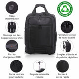 Aerolite Mochila Trolley de Tamaño Máximo 45x36x20 Easyjet con 2 Ruedas Equipaje de Cabina Reciclado Ecológico Homologado Asa Extensible Bolsa de Viaje Mochila de Vuelo con 10 Años de Garantía