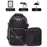 Aerolite Ryanair Sac à dos à roulettes 40 x 20 x 25 cm avec 2 roues recyclées et respectueuses de l'environnement avec poignée extensible, Noir