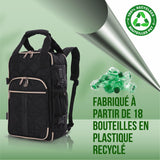 Aerolite Ryanair Sac à dos à roulettes 40 x 20 x 25 cm avec 2 roues recyclées et respectueuses de l'environnement avec poignée extensible, Noir